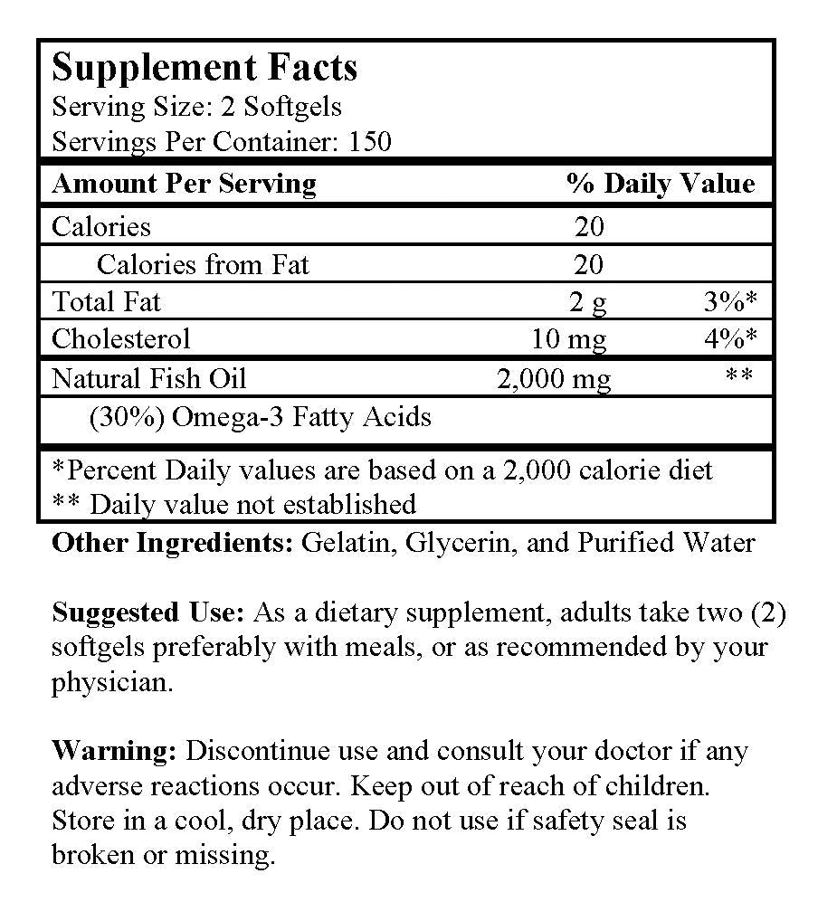 Alaska Deep Sea Fish Oil (300 Softgels / 1,000 mg) - Image 2