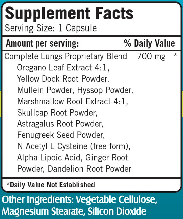Complete Lungs Formula (200 Veggie Capsules) - Image 2